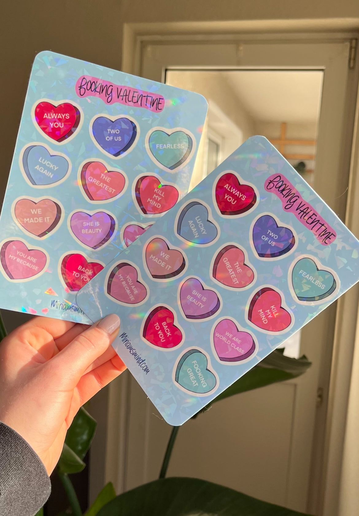 Louis valentine glitter sticker sheet