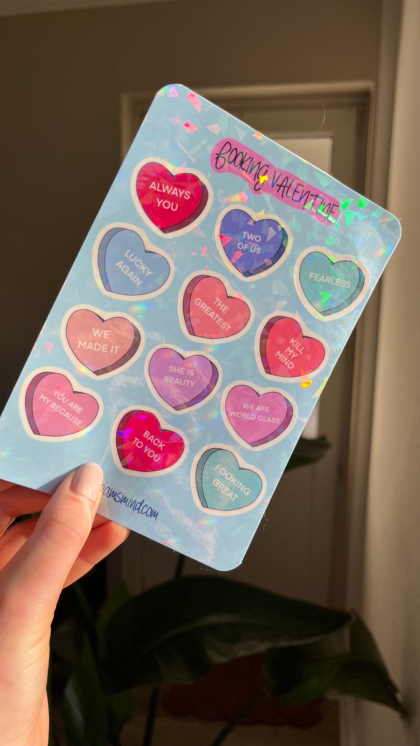 Louis valentine glitter sticker sheet