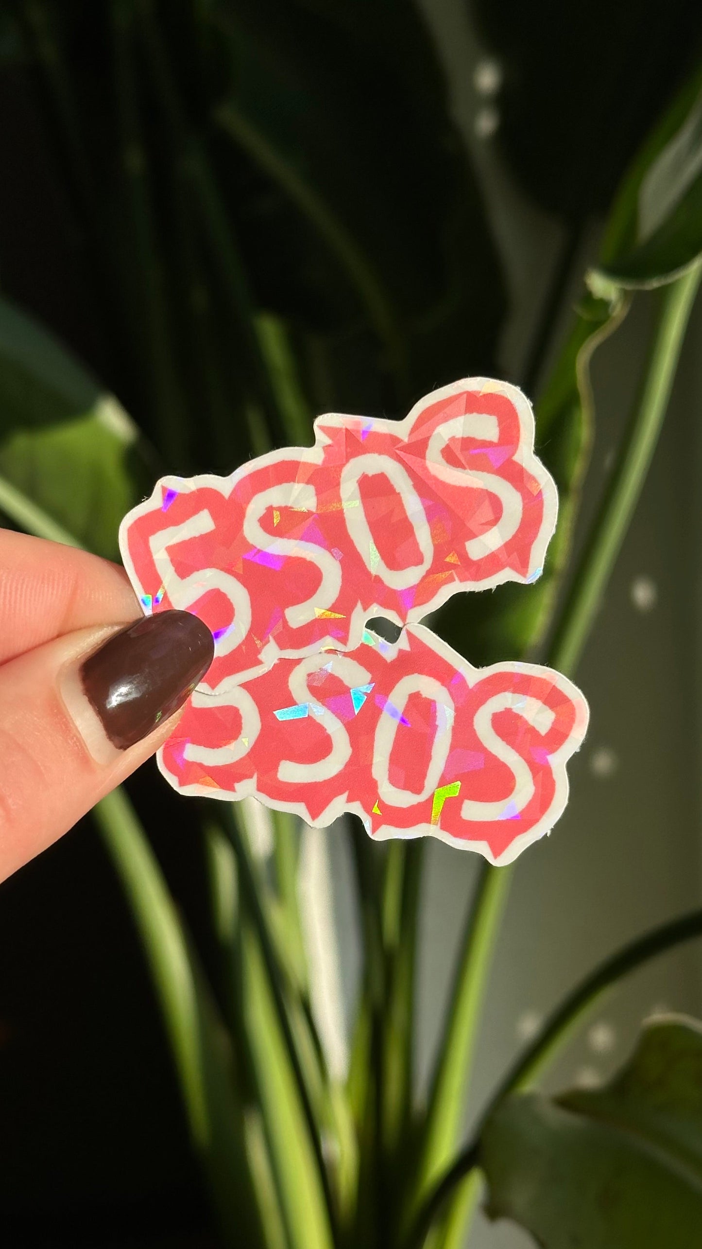 5 sos glitter stickers