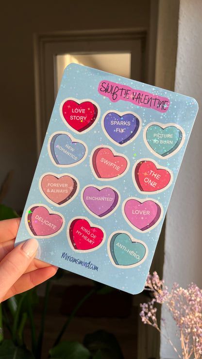 Swiftie Valentine glitter sticker sheet