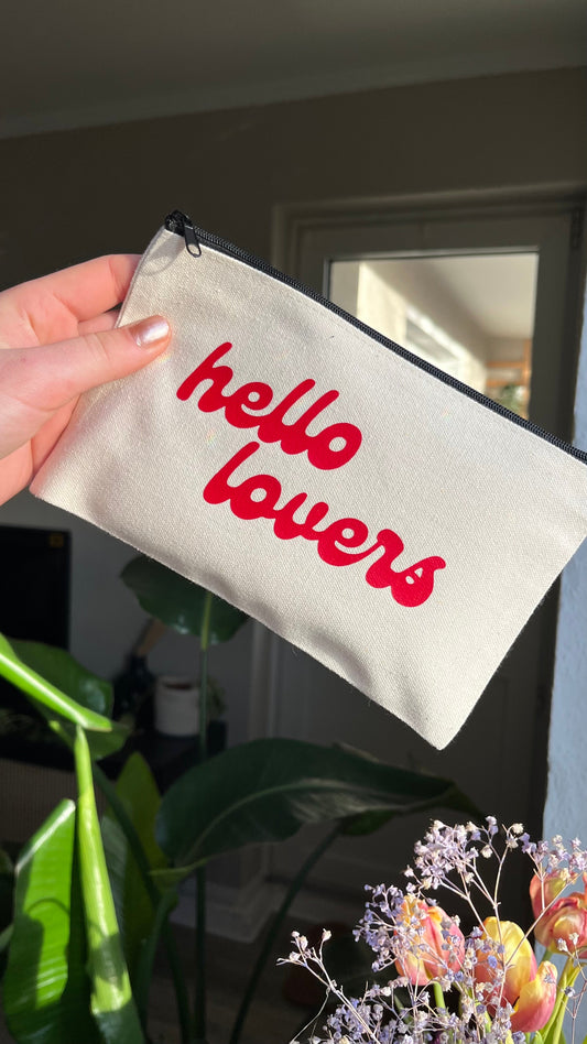 Hello lovers makeup bag (ready to ship)