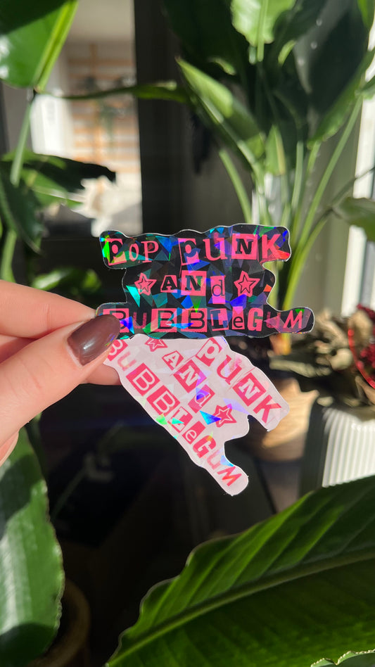 Pop Punk glitter stickers