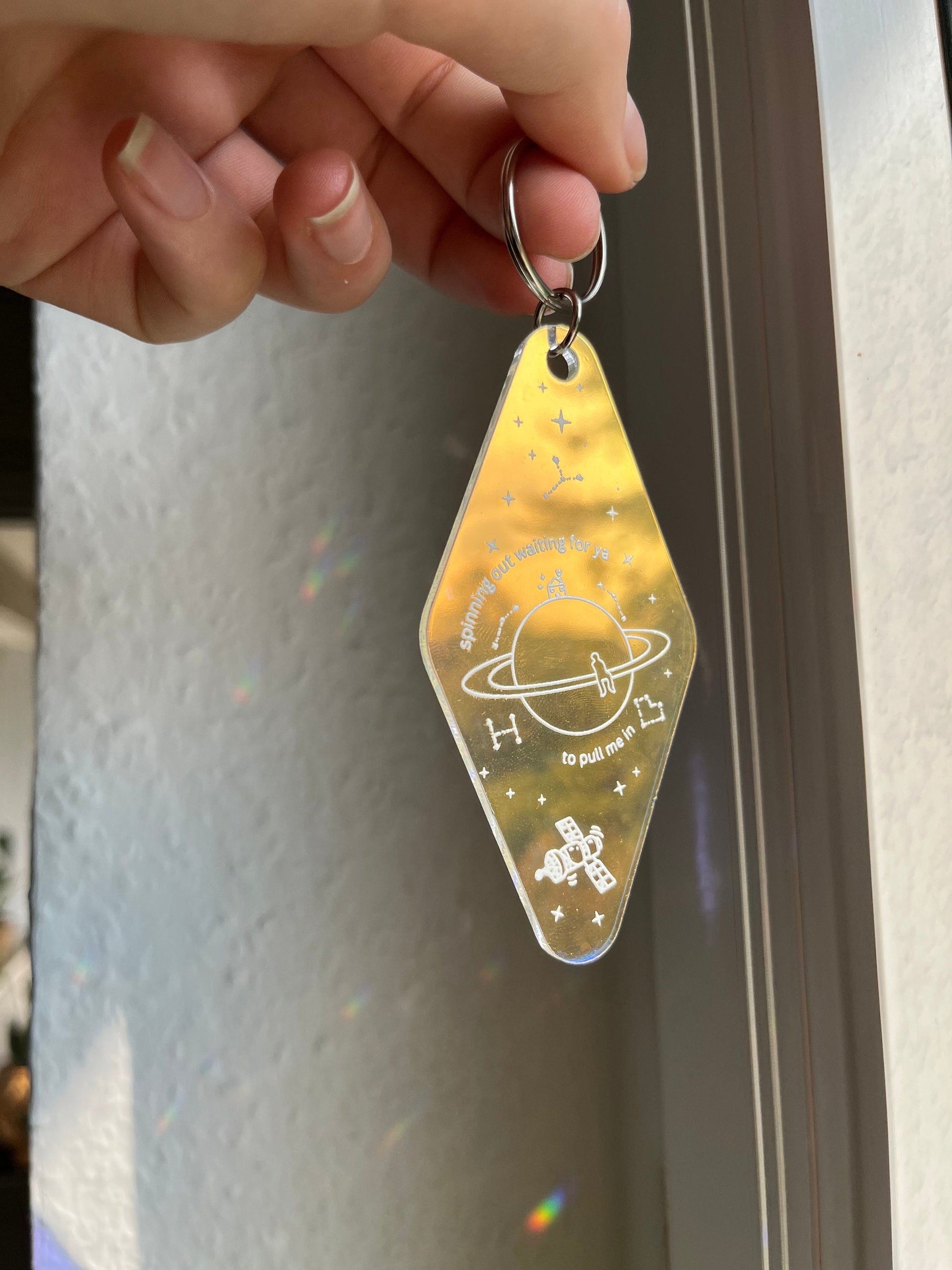 satellite holographic Keychain