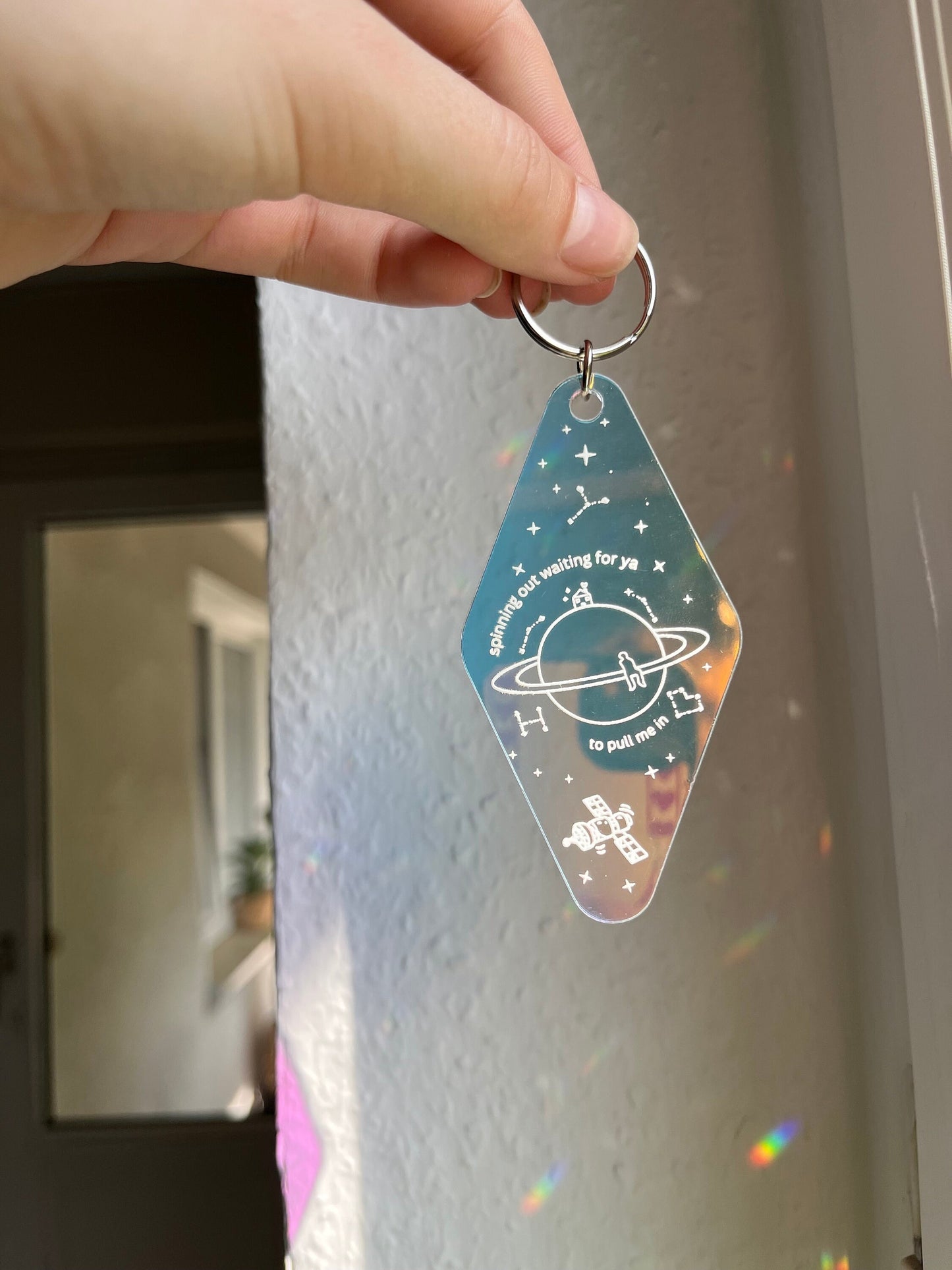 satellite holographic Keychain