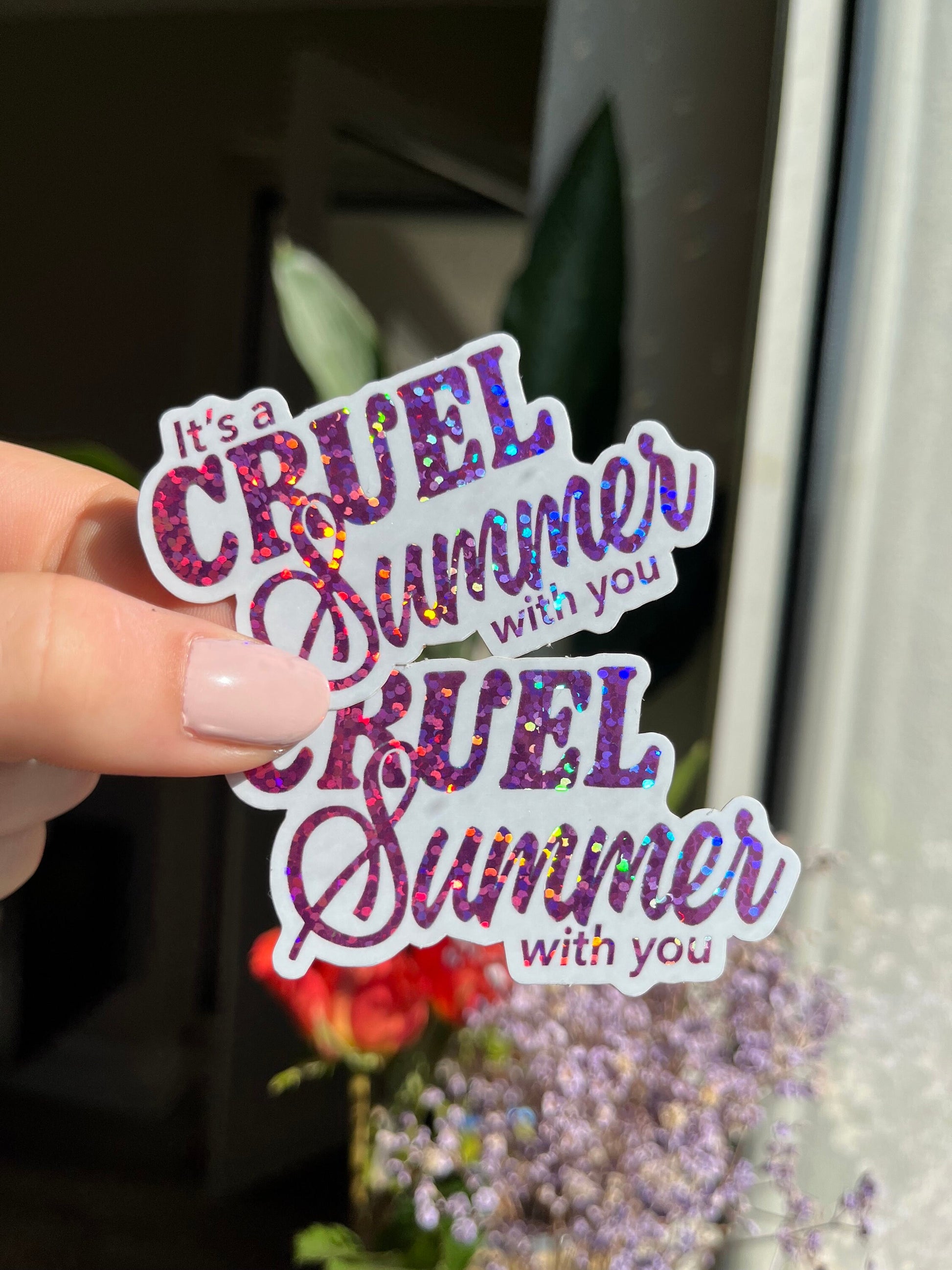 cruel summer pink glitter Sticker