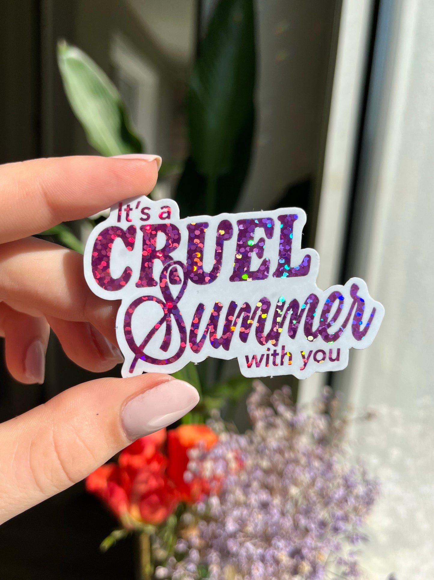 cruel summer pink glitter Sticker