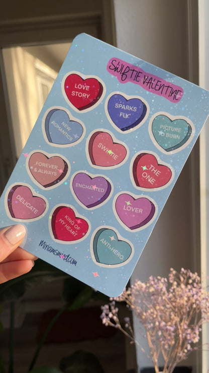 Swiftie Valentine glitter sticker sheet