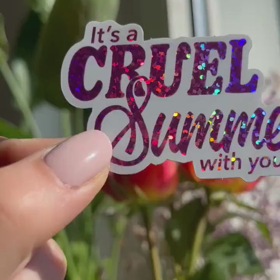 cruel summer pink glitter Sticker