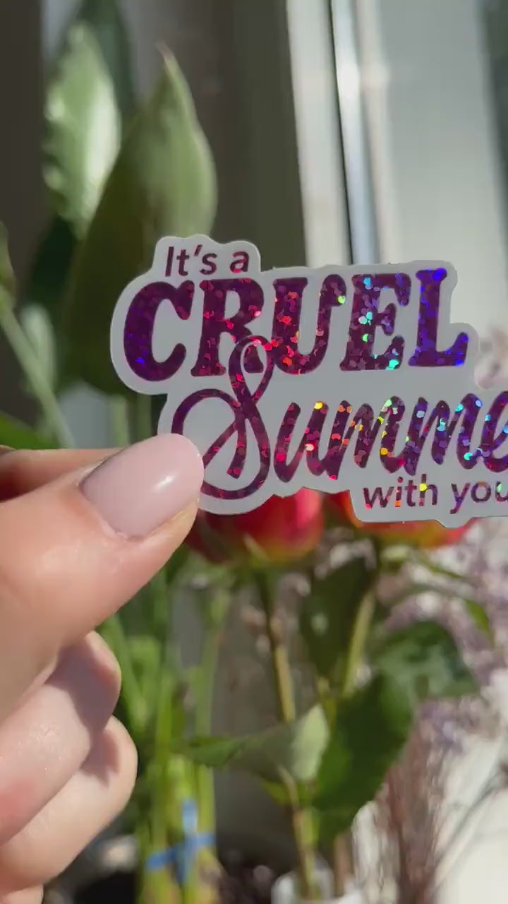 cruel summer pink glitter Sticker