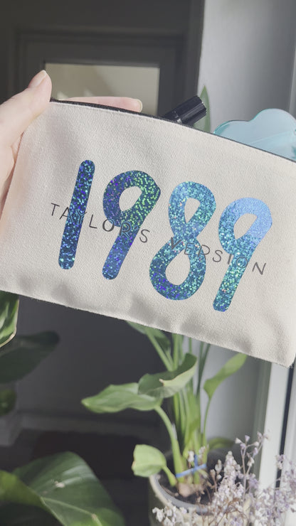 1989 TV glitter makeup bag