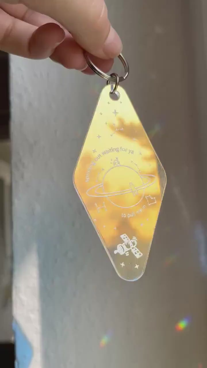 satellite holographic Keychain