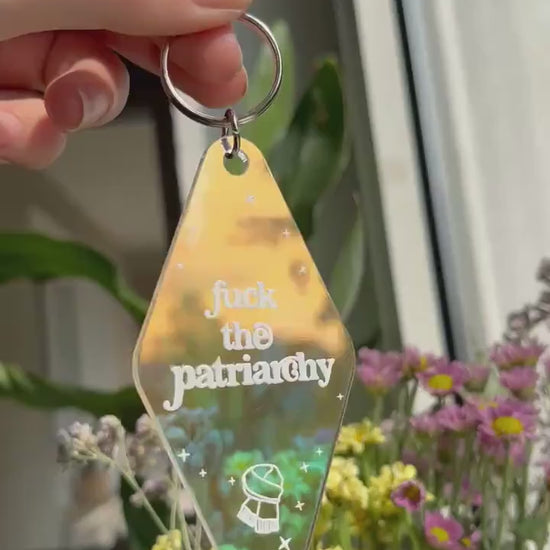 F the patriarchy motel Keychain