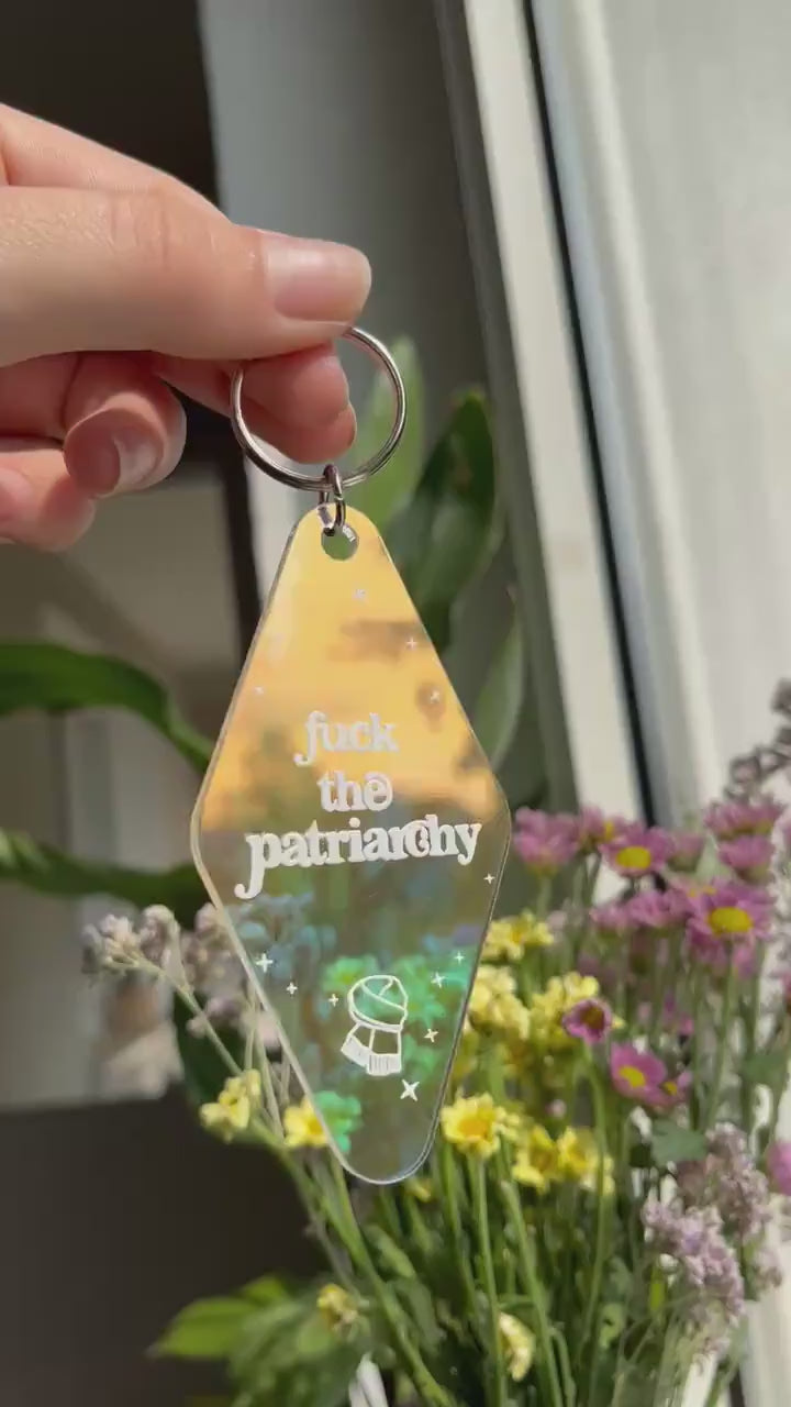 F the patriarchy motel Keychain