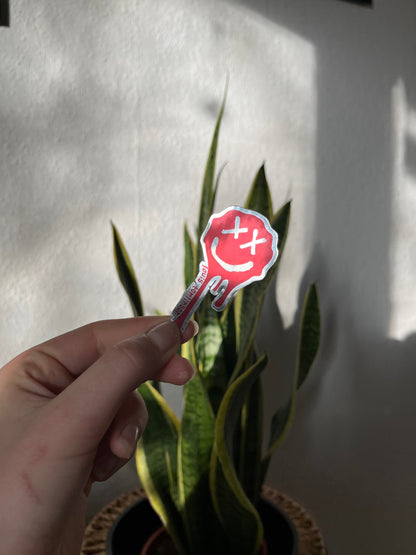 silver Chrome Smiley drip Sticker