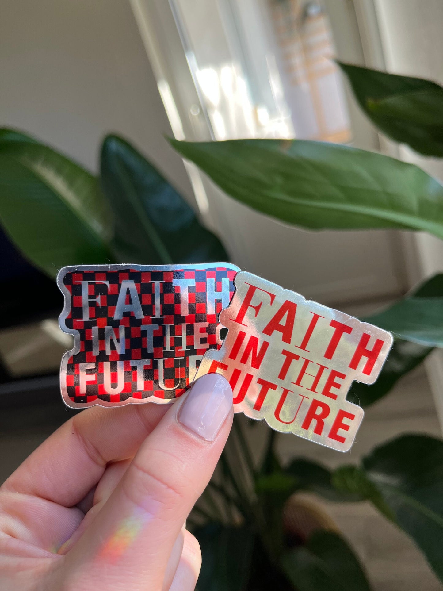 Waterproof faith Silver mirror Stickers