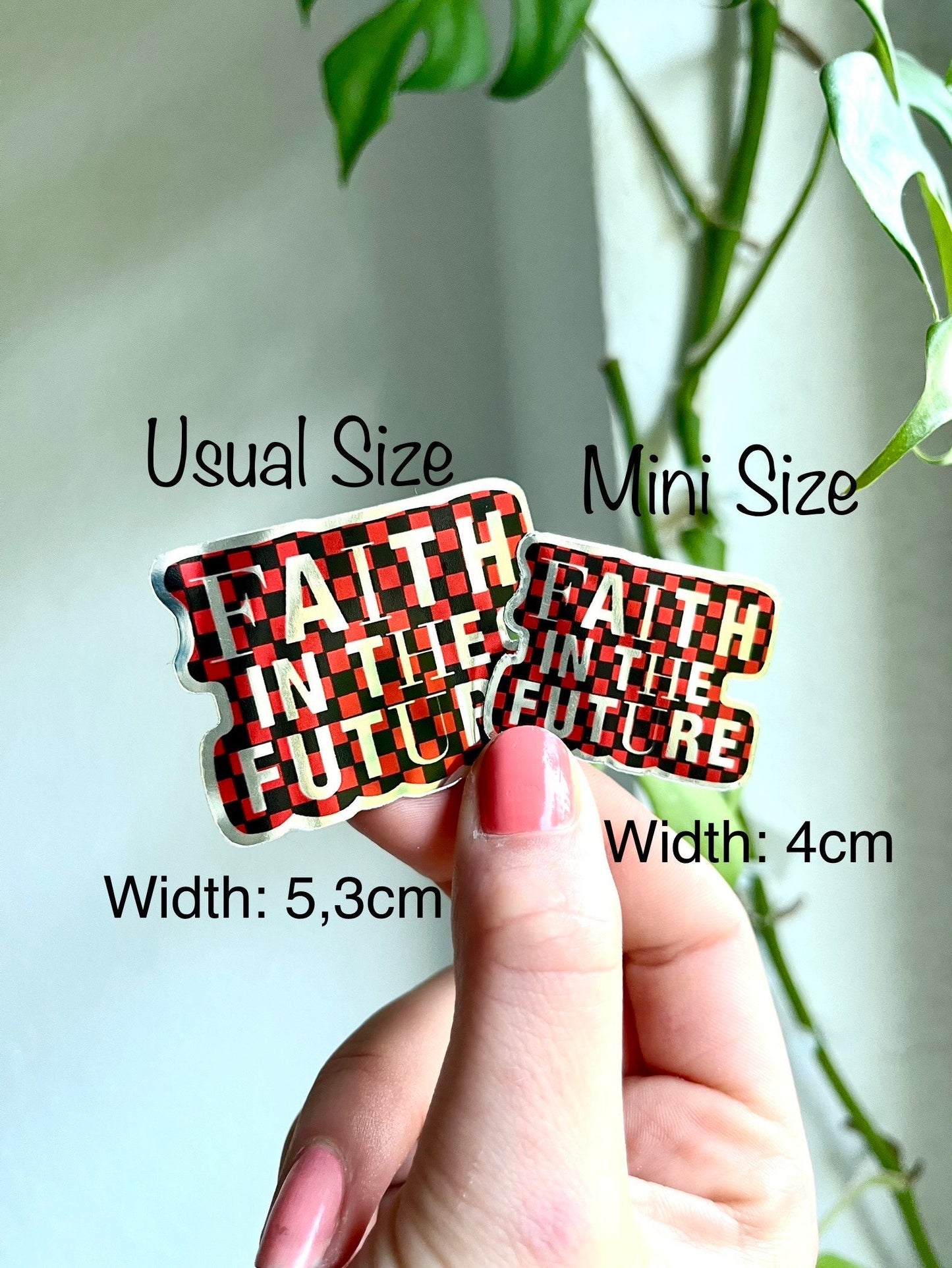 Waterproof faith Silver mirror Stickers