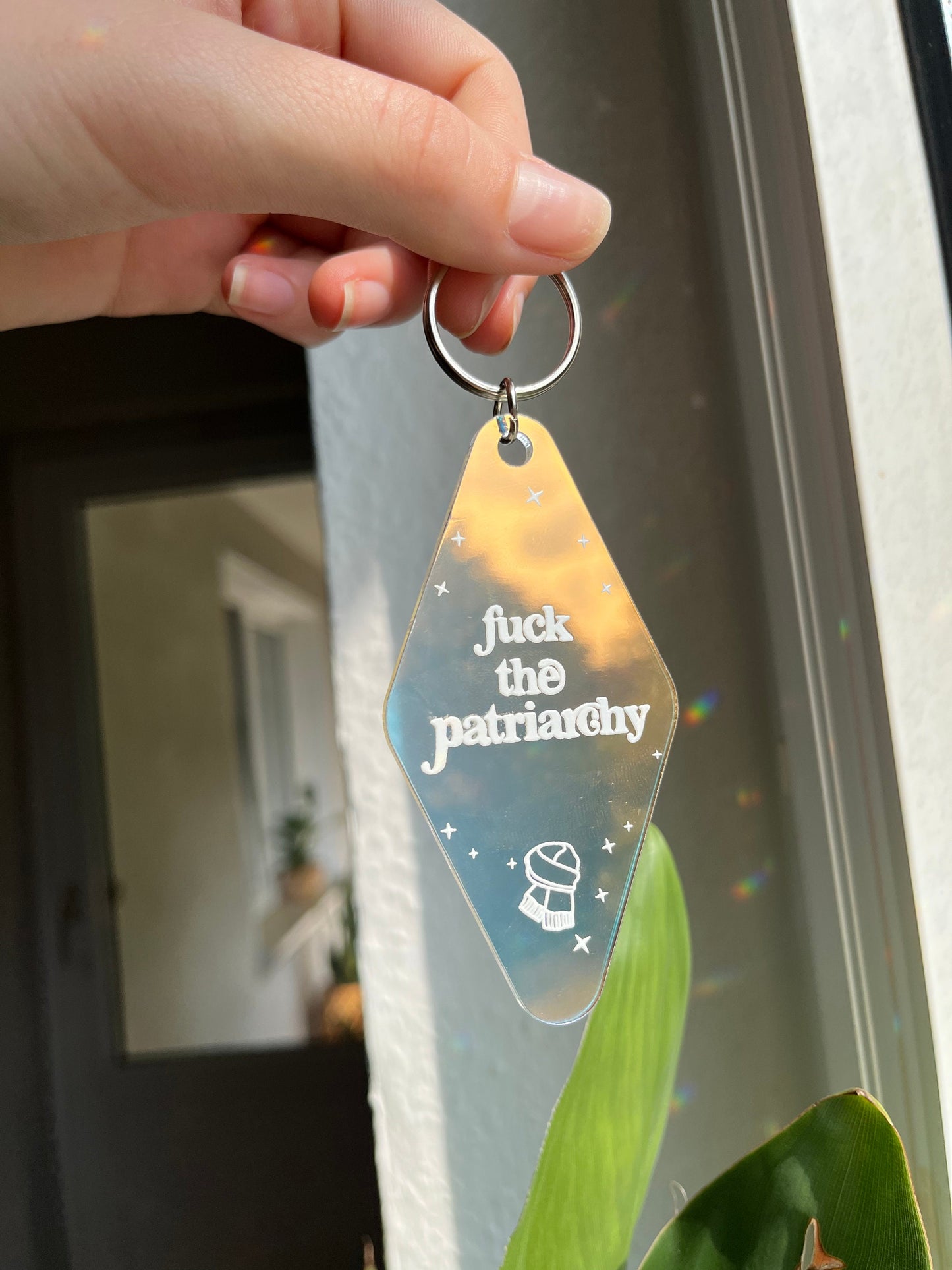 F the patriarchy motel Keychain