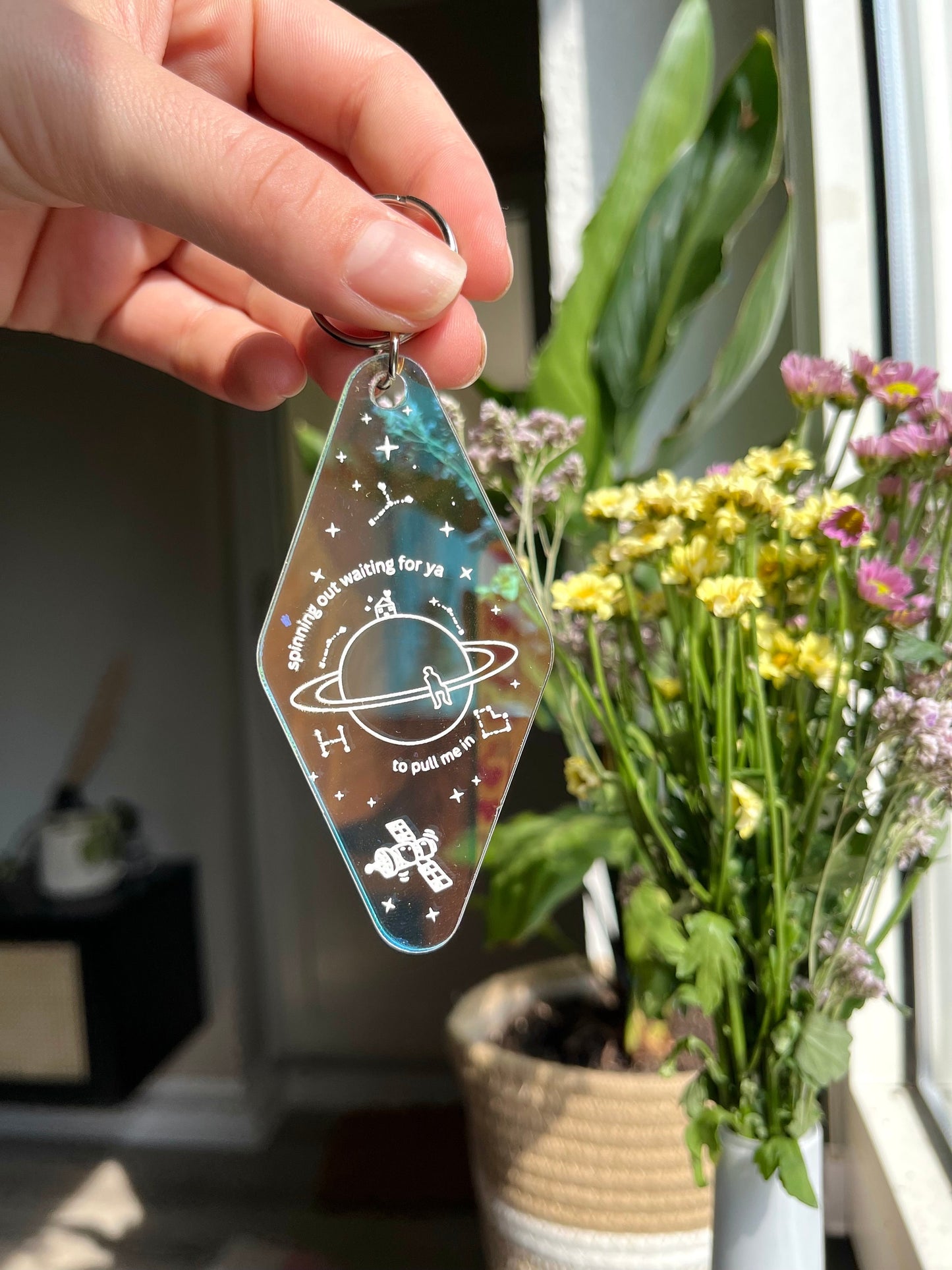 satellite holographic Keychain