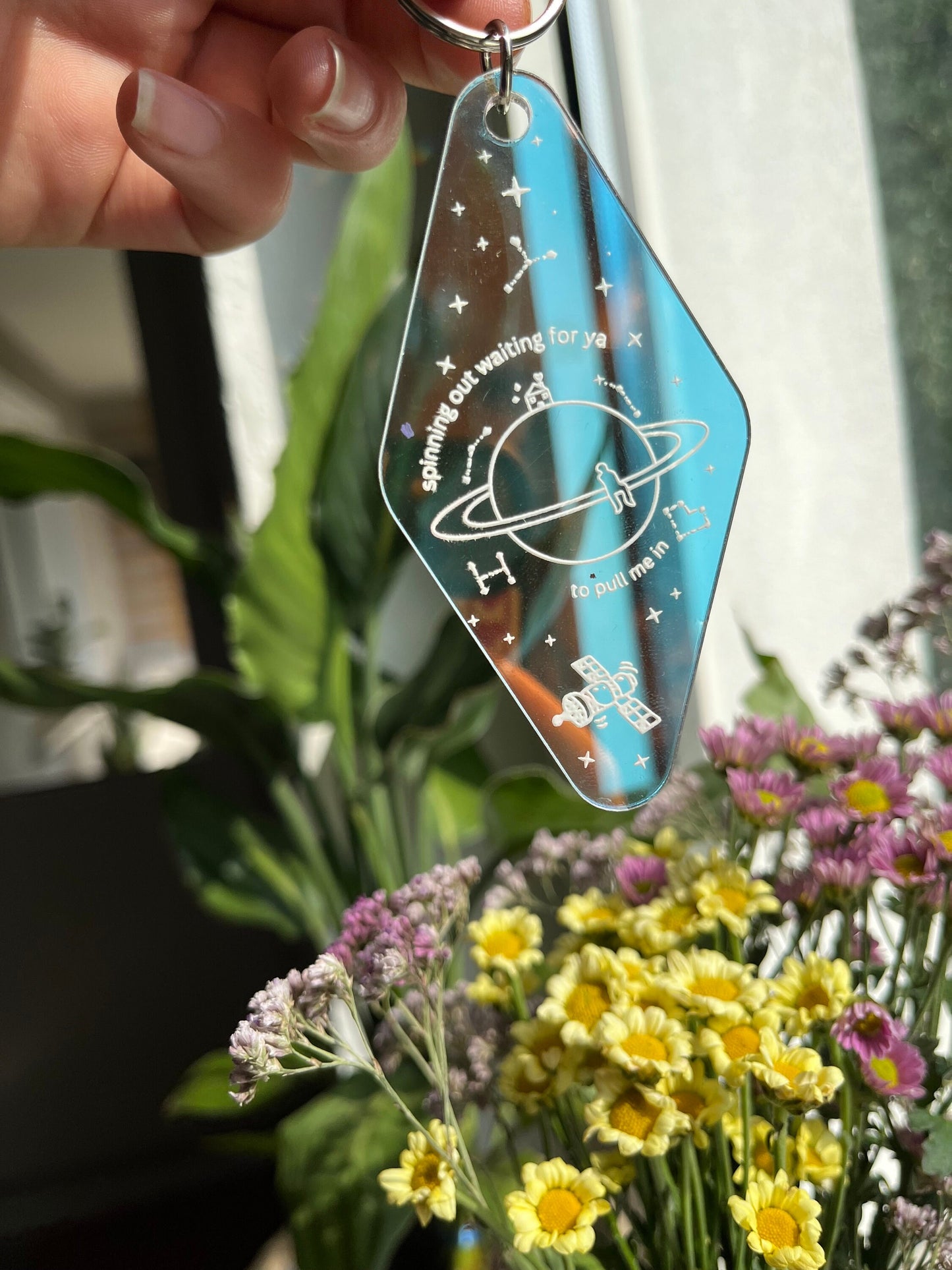 satellite holographic Keychain