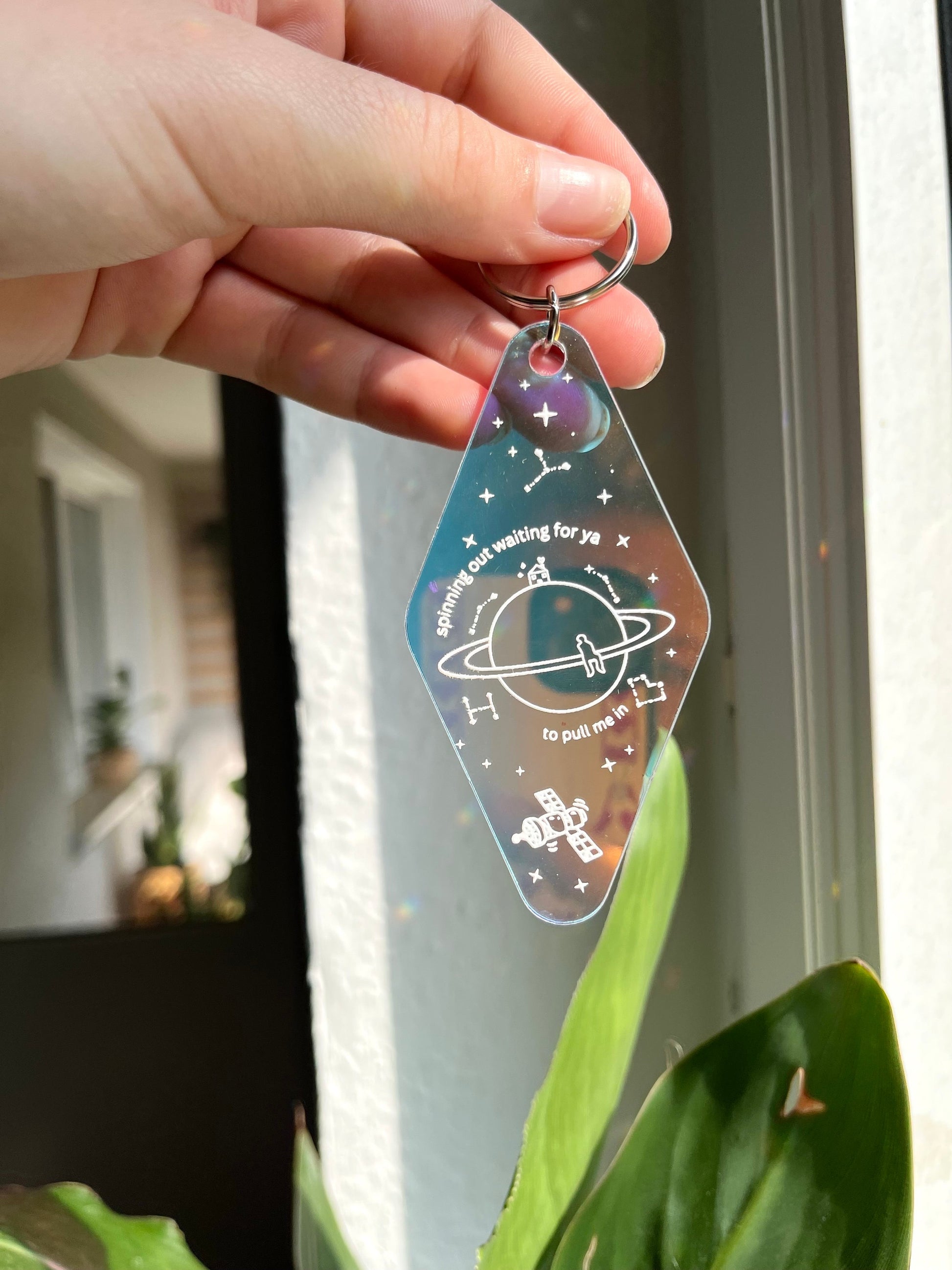 satellite holographic Keychain