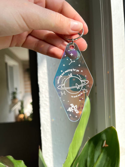 satellite holographic Keychain