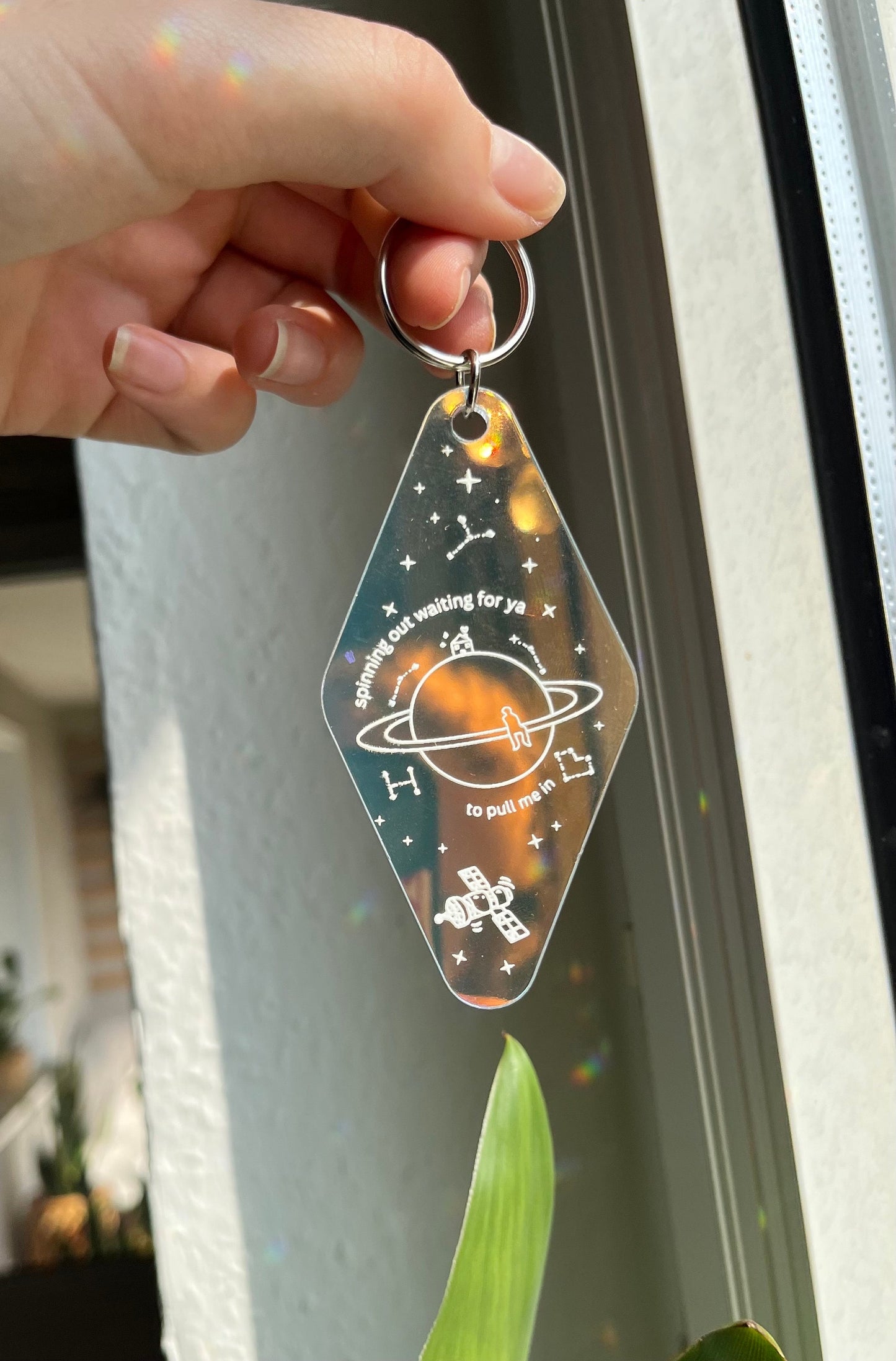 satellite holographic Keychain