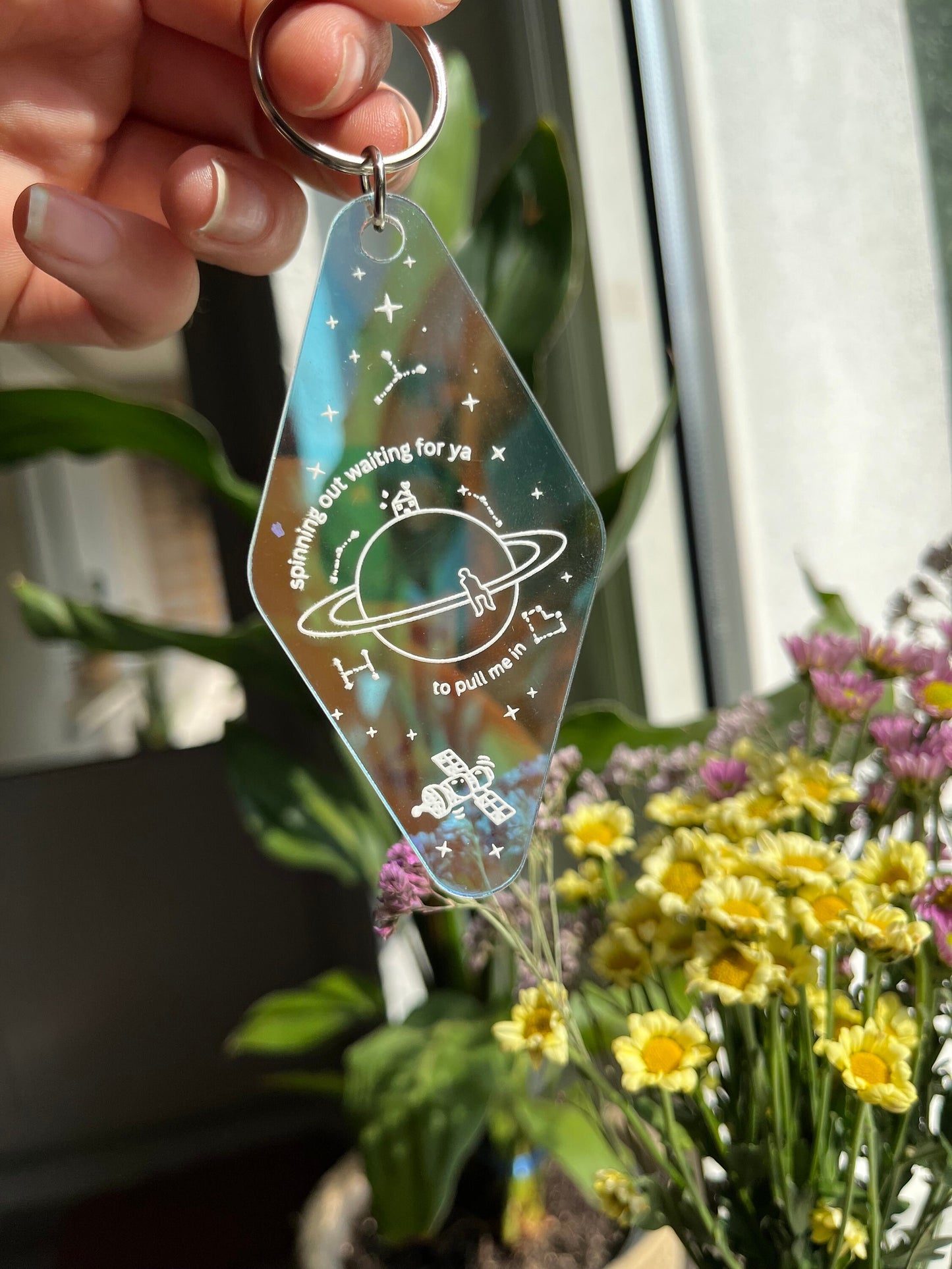 satellite holographic Keychain