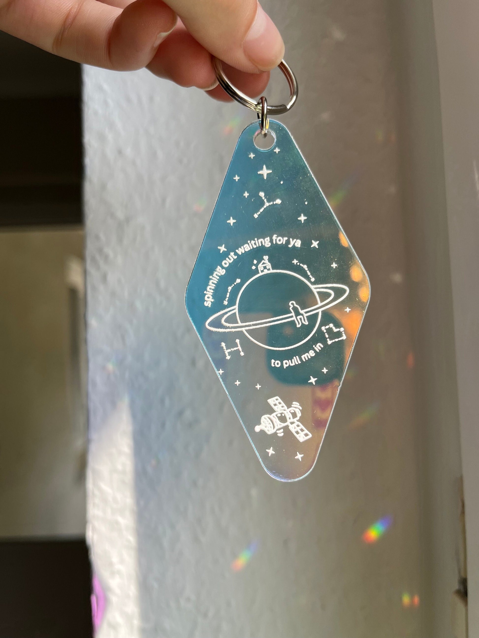 satellite holographic Keychain