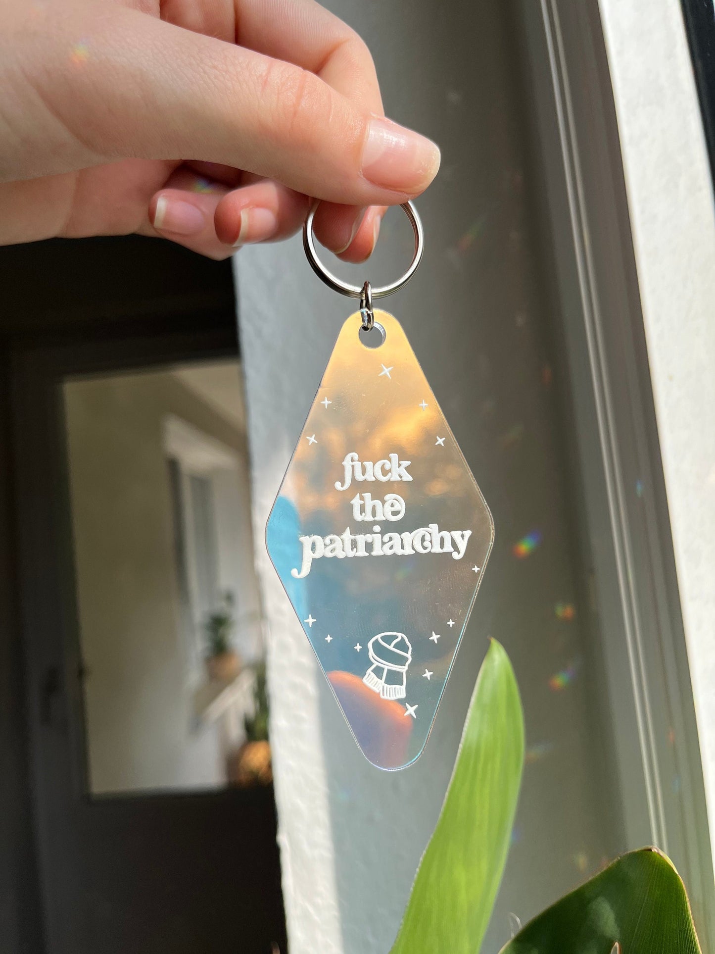 F the patriarchy motel Keychain